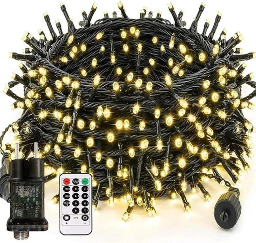 Guirlande lumineuse LED 55m avec télécommande pour grand sapin de Noël