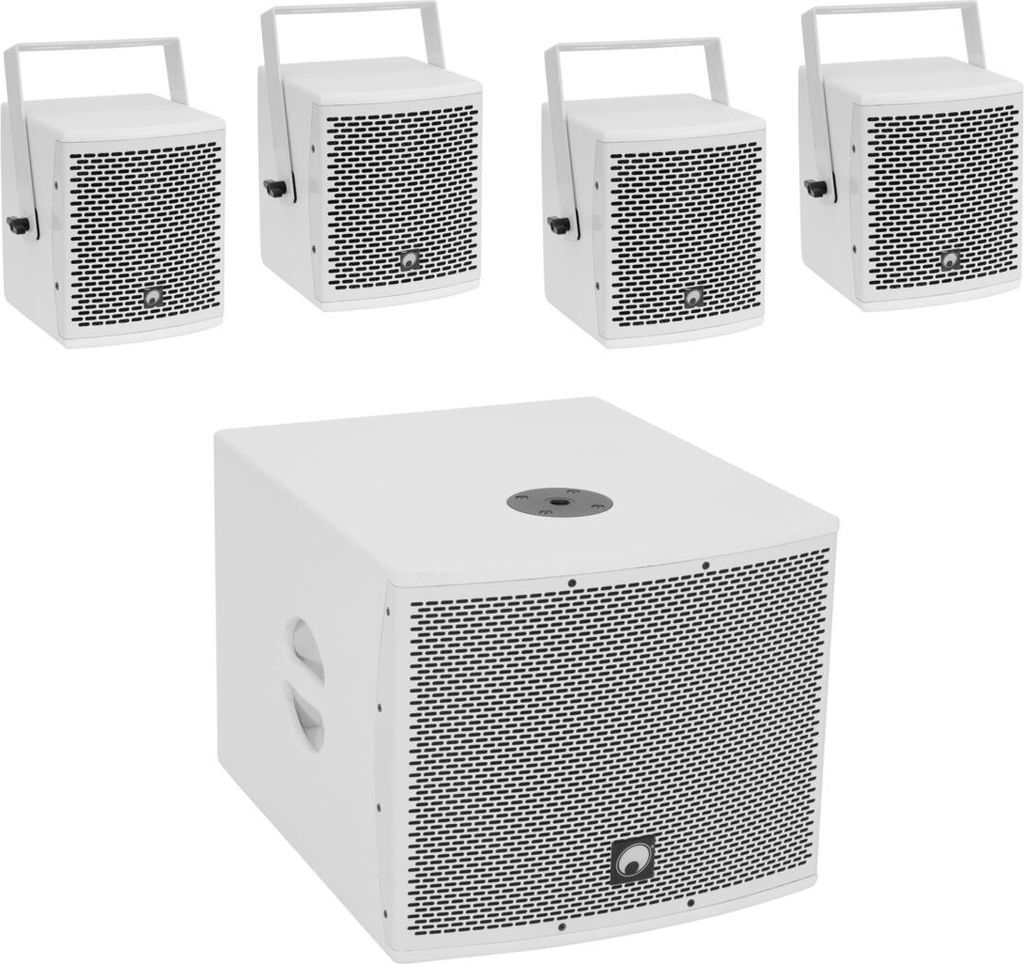 OMNITRONIC Set MOLLY-12A Subwoofer aktiv + 4x MOLLY-6 Top 8 Ohm, weiß