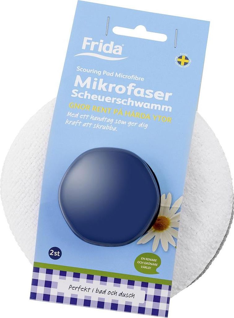 Frida 49003 Scheuerschwamm mit Griff+Tuch, weiß/blau