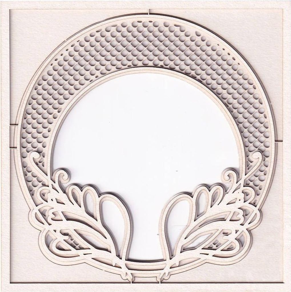 Dekorpappe Die Cut Chipboard Daydream kleiner 3D-Netzrahmen - kleiner geschichteter Rahmen mit Netz - Scrapiniec