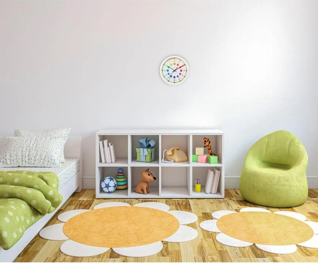 Horloge murale pour enfants - Horloge analogique silencieuse éducative