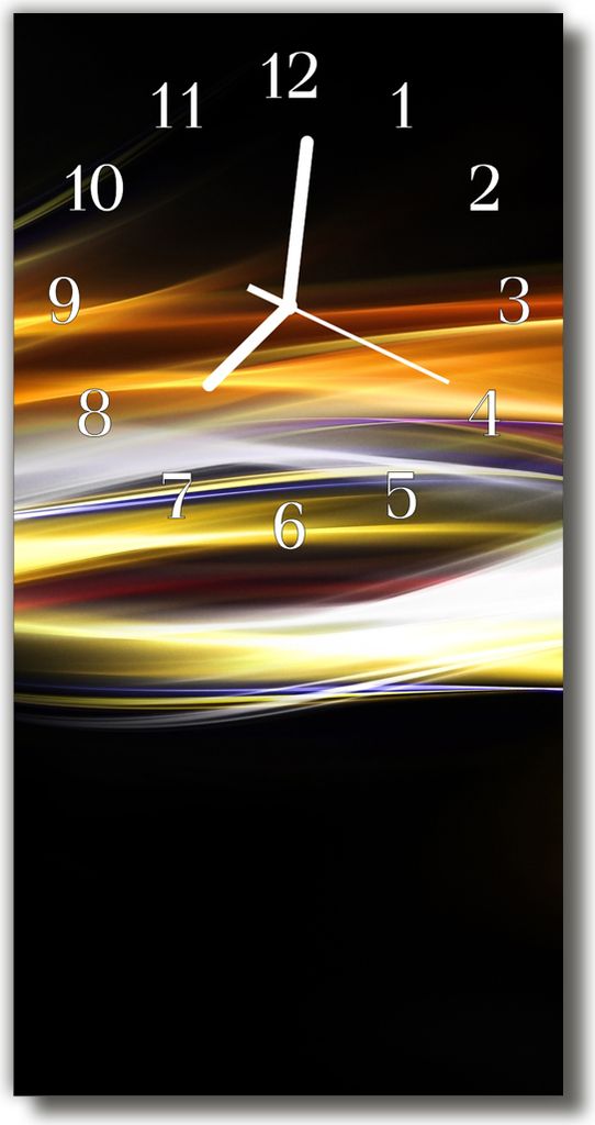 Tulup Glasuhr Wanduhr Küchenuhr Echt-Glas 30x60 Abstrakt Mehrfarbig