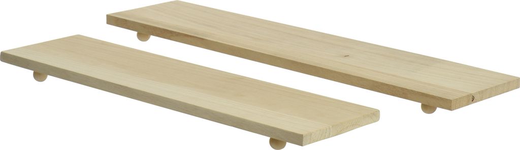 Dekoratives Tablett Holz mit Füßen 65x15x3,5cm hellbraun Produktbild 