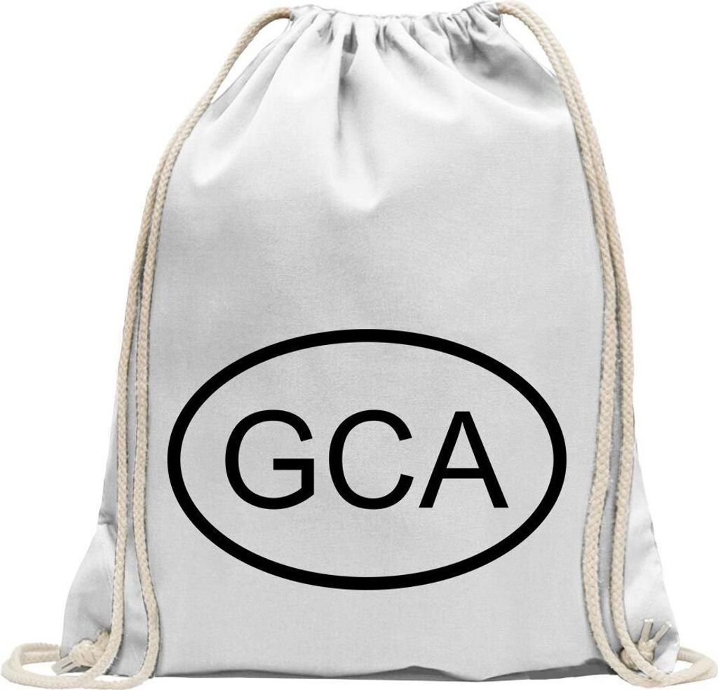 Kiwistar - Turnbeutel - weiss - Guatemala GCA - Fun Rucksack Sport Beutel Gymsack Baumwolle mit Ziehgurt