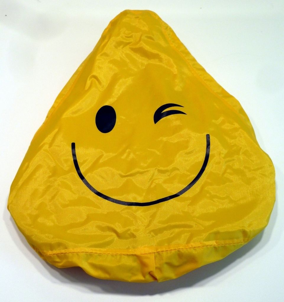 Regenüberzug Smiley gelb Regenchutz Sattelcover Sattelbezug Produktbild 