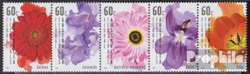 Briefmarken Australien 2011 Mi 3530-3534 Fünferstreifen (kompl.Ausg.) postfrisch Blumenfestivals