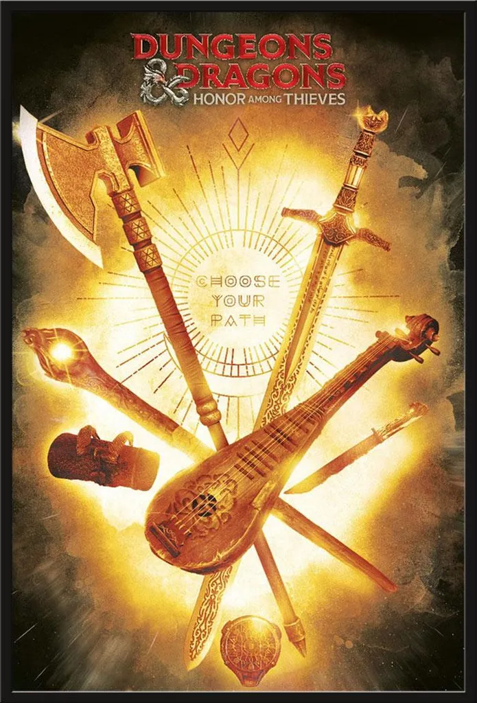 Affiche Donjons & Dragons Honor Among Thieves avec Cadre Shinsuke 61x91