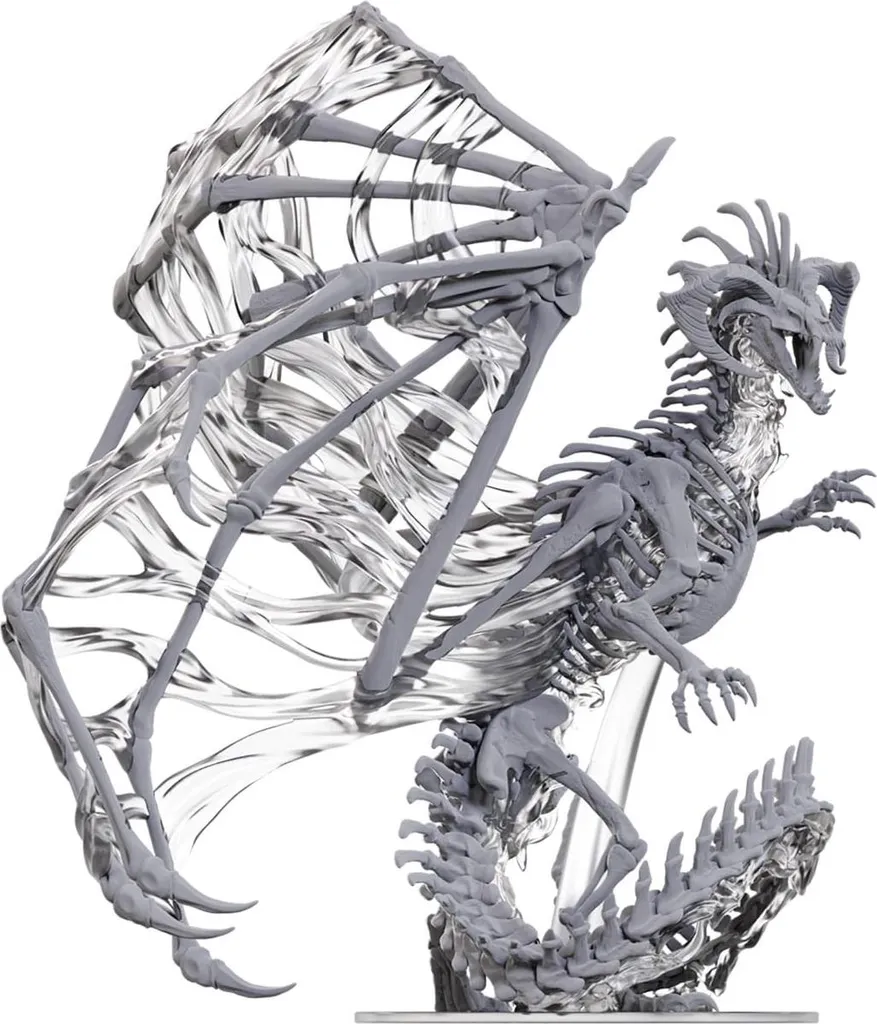Figurine Dragon Noir Dracolich D&D Miniature à Peindre de 30 cm