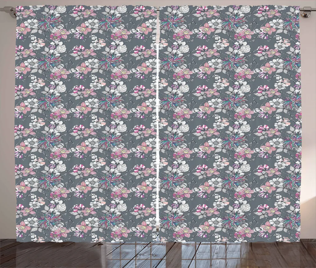 Tenda Floreale Lavabile ABAKUHAUS 280x245 cm | Resistente e Colorata