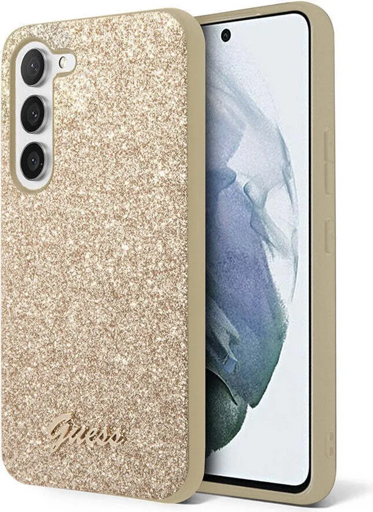 Cover Guess Samsung S24 Oro Glitter Script - Must-Have Accessori