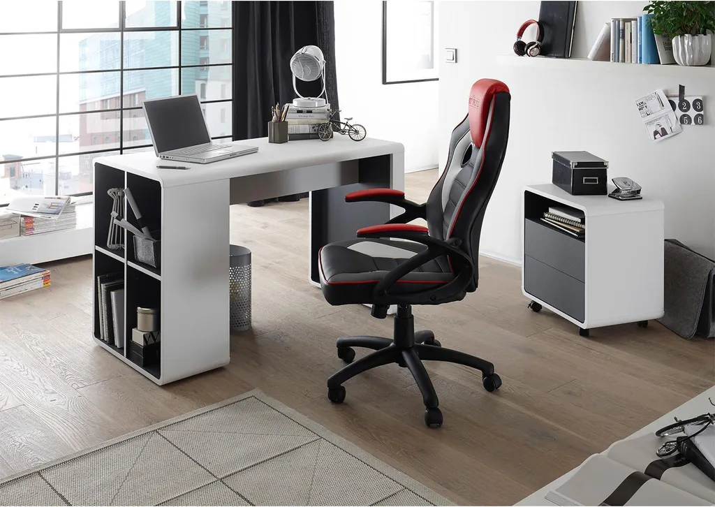 Aménager son Télétravail : Rollcontainer Blackpool Blanc Mat 55cm