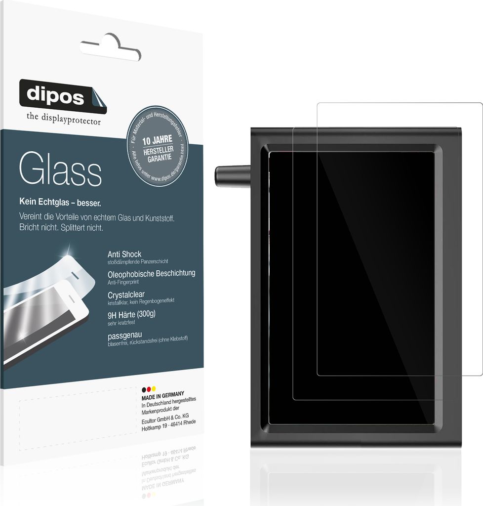 2x Schutzfolie für AUTO-VOX Solar1PRO - Anti-Shock 9H Folie dipos Glass Kunststoffglas