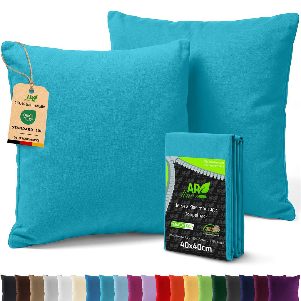 AR Line 2er Pack Jersey Kissenbezüge 40x40 Baumwolle – Produktbild 