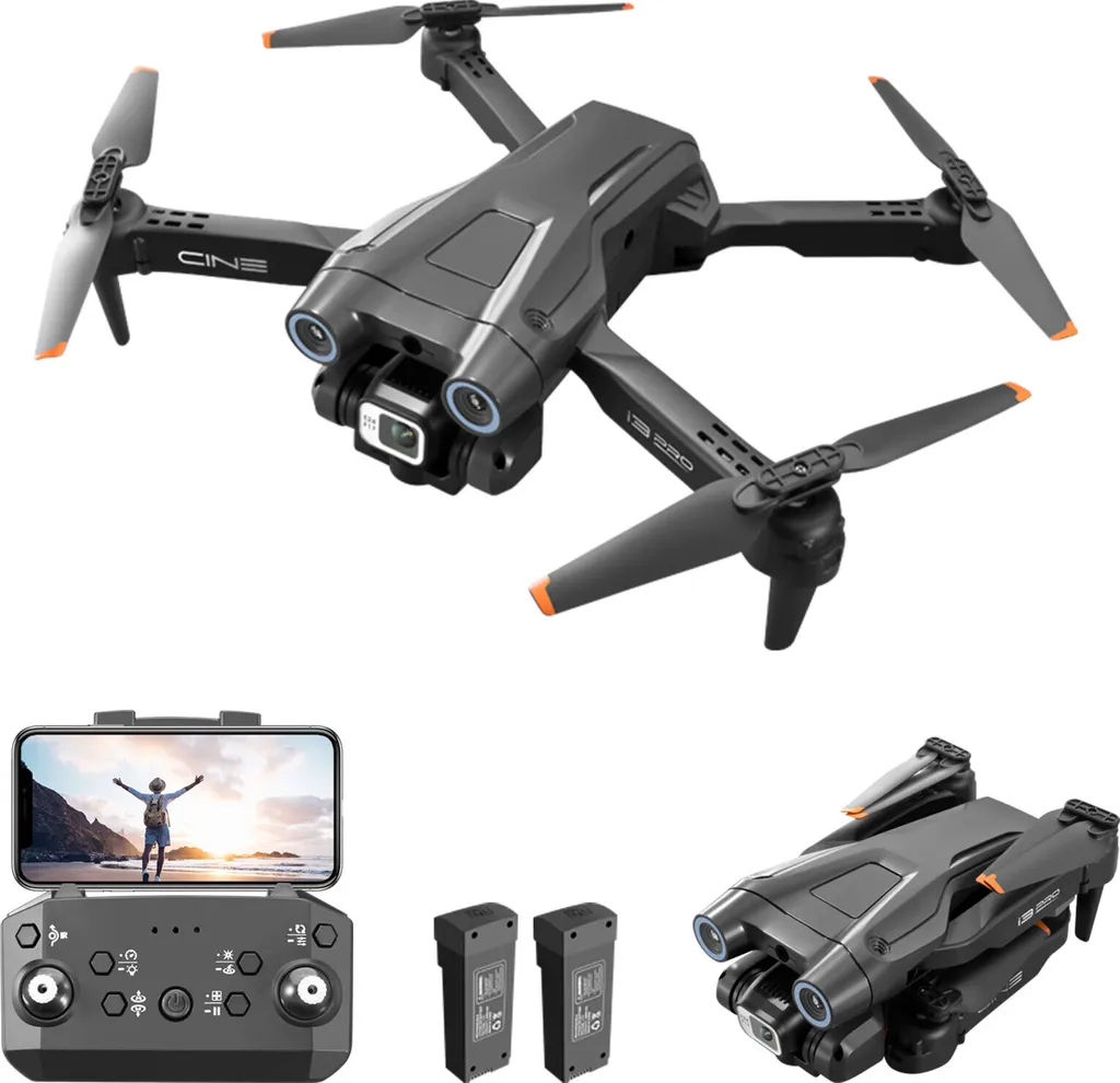 Mini Drone Caméra HD 1080P I3 PRO - Quadricoptère FPV WiFi Enfant Noir