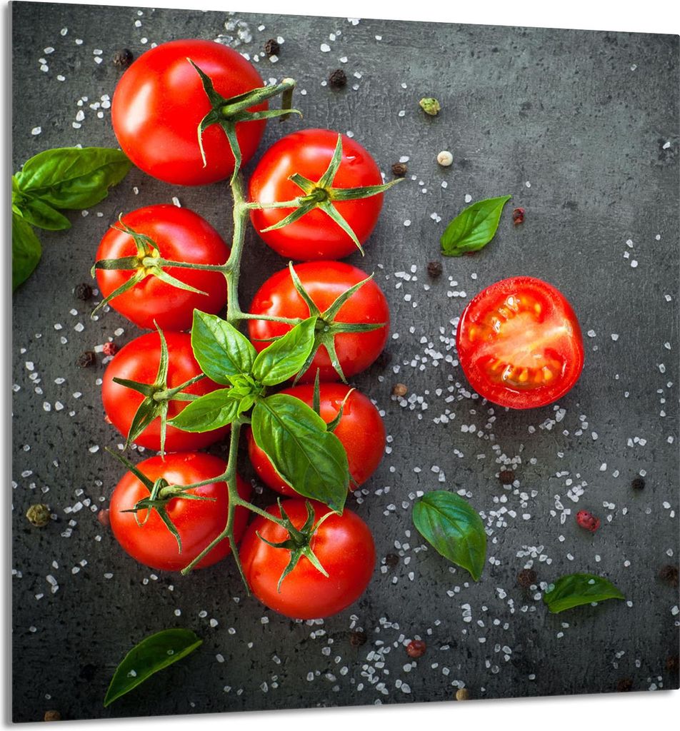 GLASPLATTE FÜR KÜCHE 60x65 Tomaten