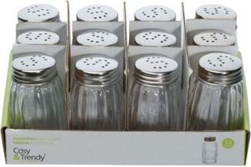 Cosy & Trendy Salzstreuer Set - Glas & Edelstahl - 12er Pack