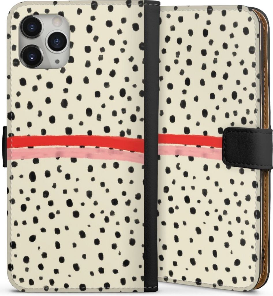 DeinDesign Klapphülle für Apple iPhone 11 Pro Max Handytasche Lederhülle Tasche Kunst Punkte Streifen