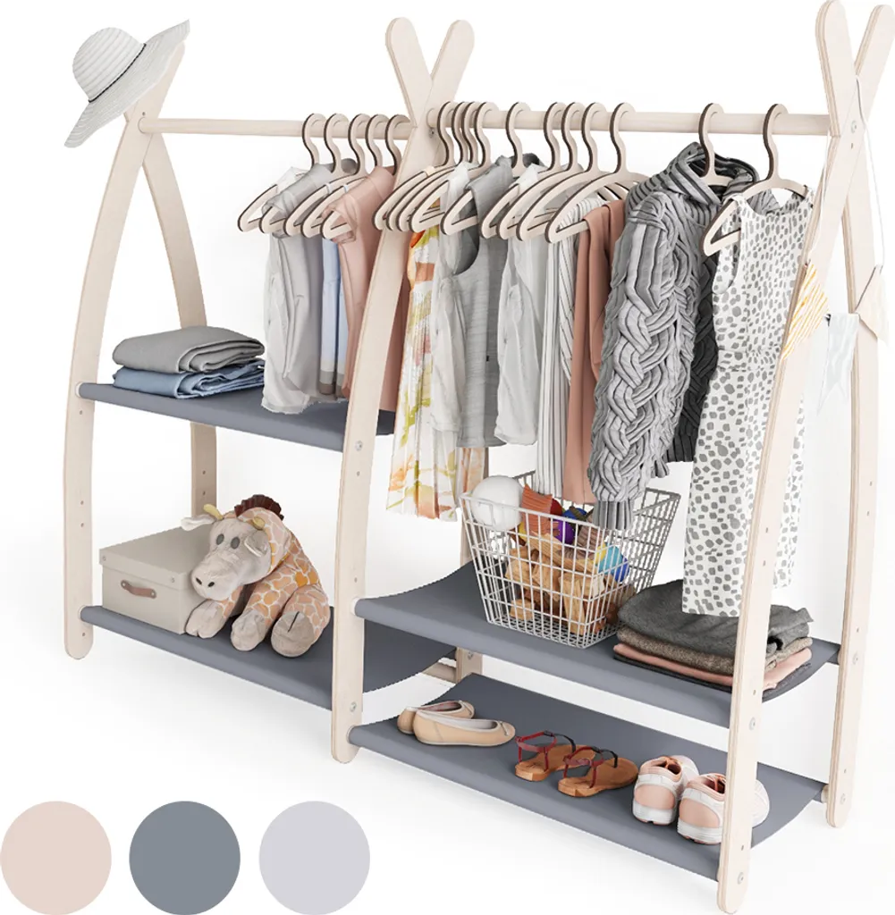 Porte-vêtements enfant anti-basculement pour une chambre rangée en sécurité