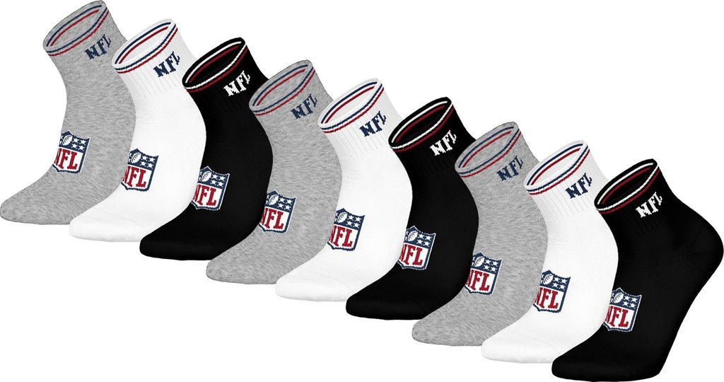 NFL Uni Quarter-Socken, 9er Pack - NFL Shield 9Pack Quarter Produktbild 