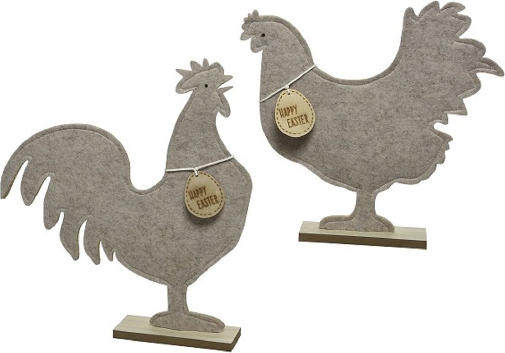 Hahn oder Henne Huhn Polyester stehend grau Ostern Stückpreis