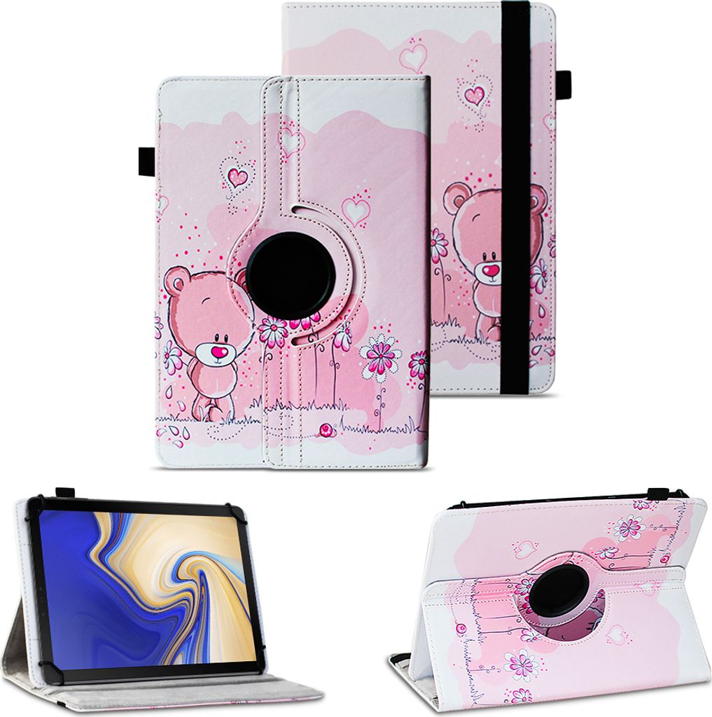 Schutzhülle für PEAQ PET 10980-F628E Tablet Hülle Tasche Case 360 Grad DrehbarFarben:Motiv 2