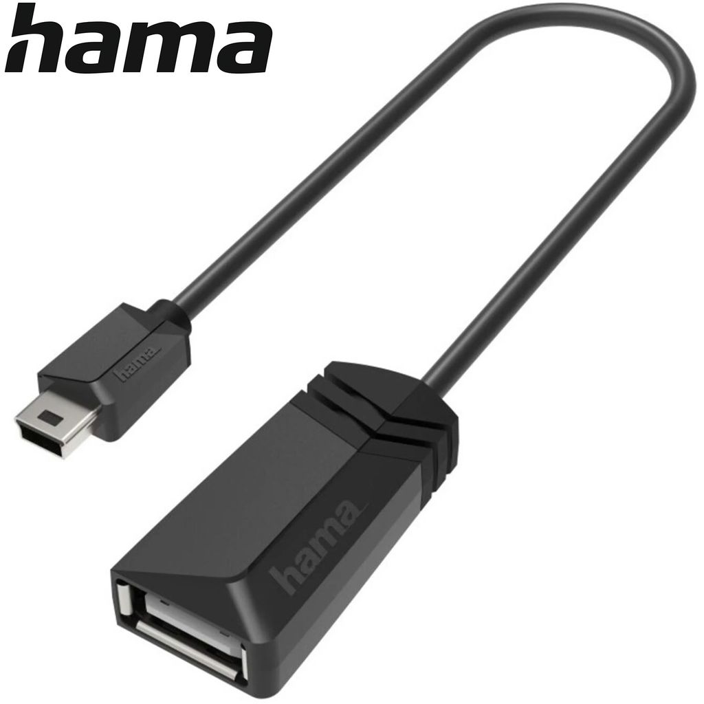 HAMA USB-OTG-Adapter, Mini-USB-Stecker - USB-Buchse, USB 2.0, 480 Mbit/s (00200309)