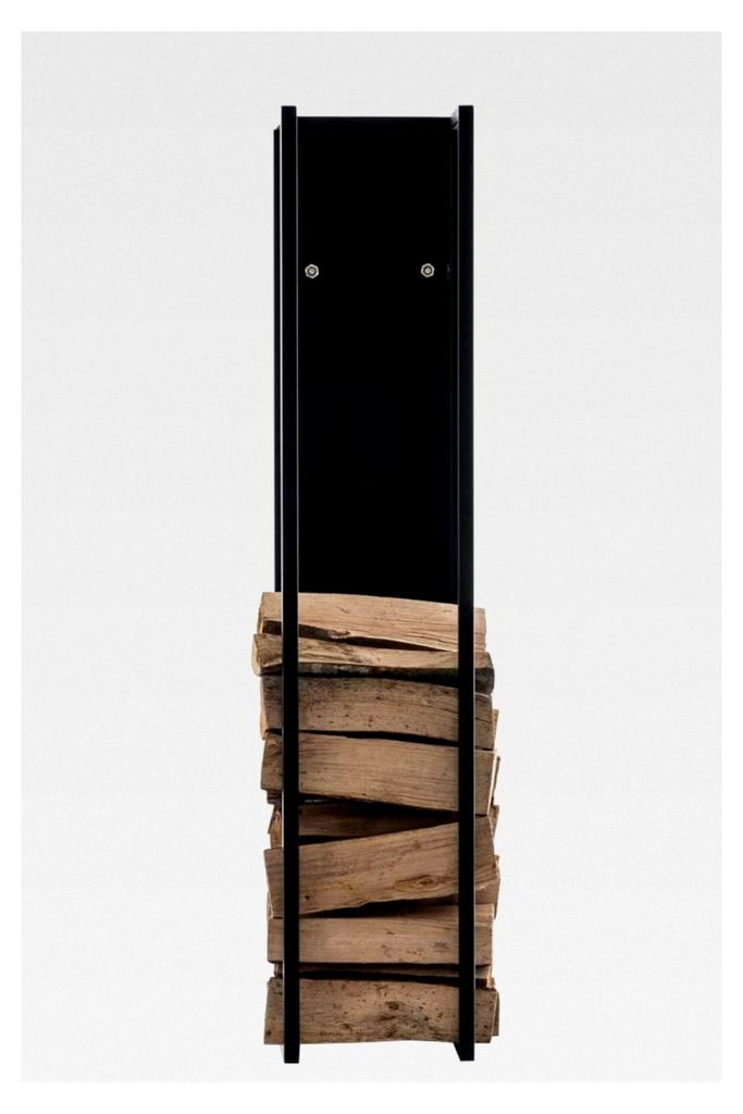 Kaminholzregal Spark I Brennholzregal aus Edelstahl in 6 Größen und 3 Farben erhältlich, Farbe: schwarz-matt, Größe: 140 cm