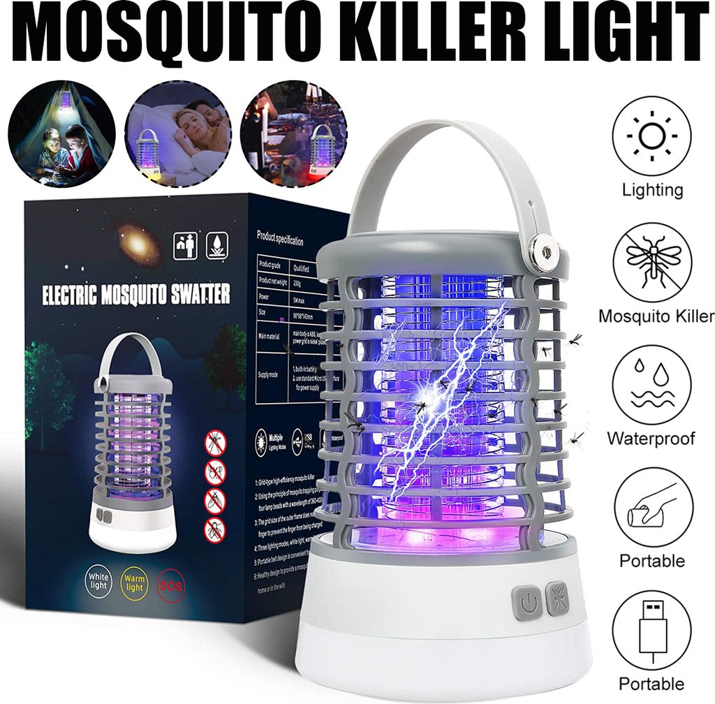 ELFELAND Mückenfallen-Lampe Weiß-Lila Produktbild 