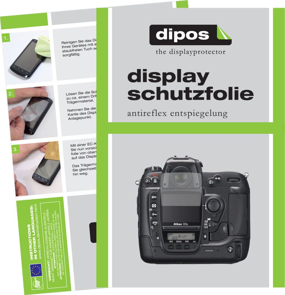 5x Schutzfolie für Nikon D2H matt Displayschutzfolie Folie Display Schutz dipos