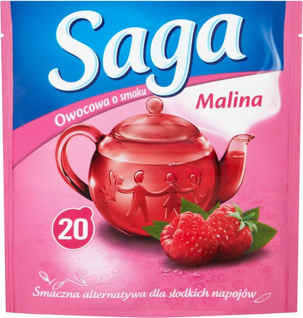 Saga Owocowa čaj s príchuťou maliny 34 G (20 vreciek) Obrázok produktu 