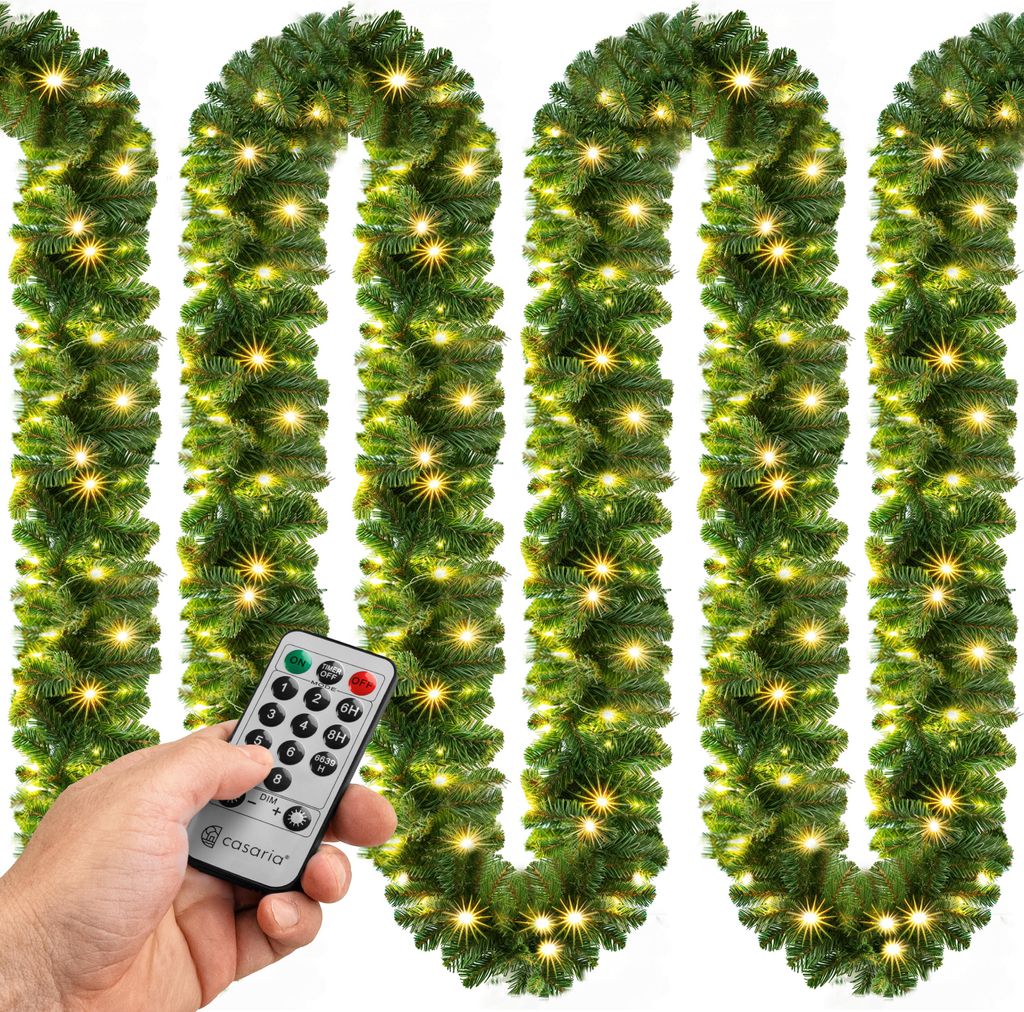 CASARIA® Guirlande de Noël lumineuse 5m 100 LED blanc chaud Image du produit 
