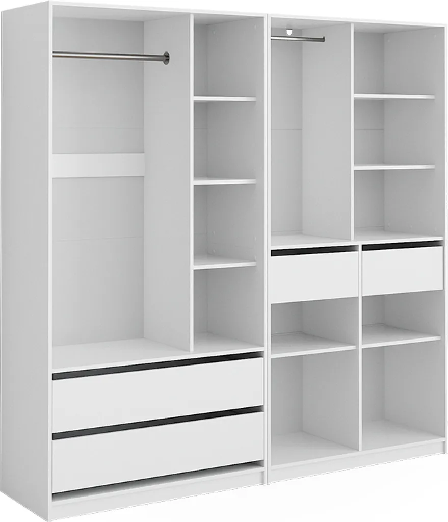 Armoire Vicco 200x200 Blanc - 2 Dressings Penderie Elmo 50203