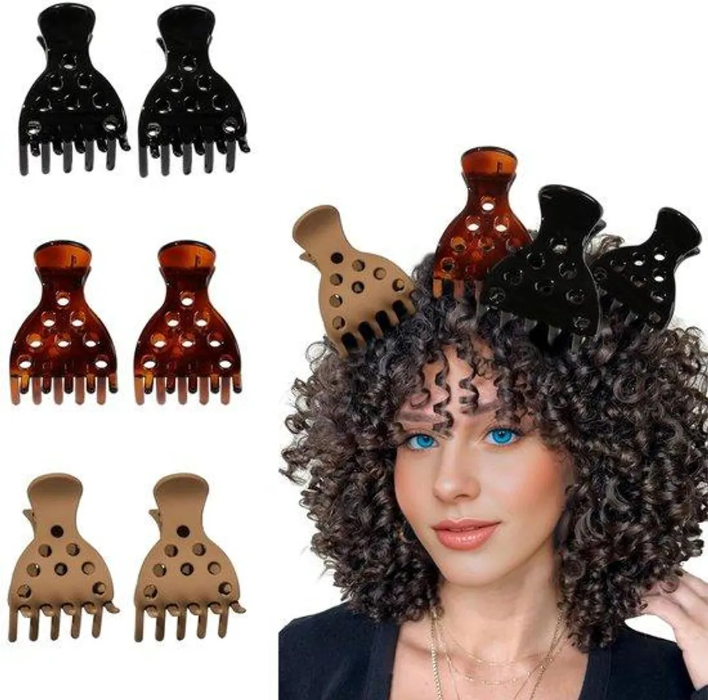 6 Barrettes de volume auto-agrippantes pour racines boucles 10.5cm