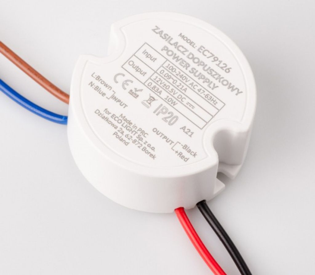 2993 LED Netzteil rund 230 Volt auf 12 Volt 10 Watt = 0,8 Amp. IP20