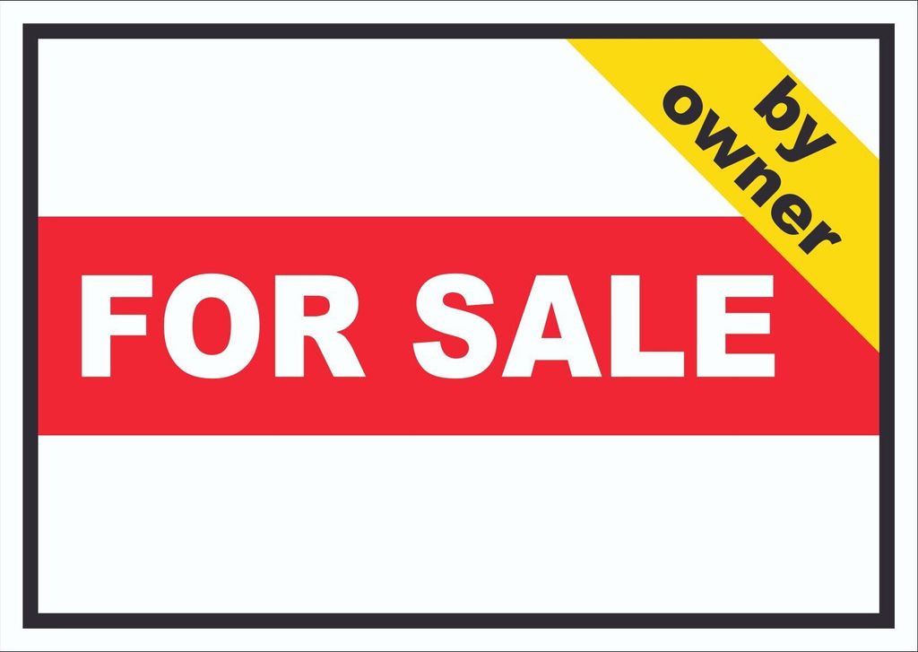 Forby owner Schild mit Text Verkaufsschild A3 Rückseite selbstklebend