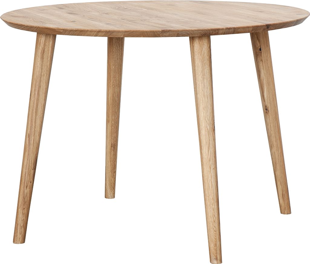 Esstisch rund, 105cm Durchmesser, Wildeiche massiv geölt, TARVA-69