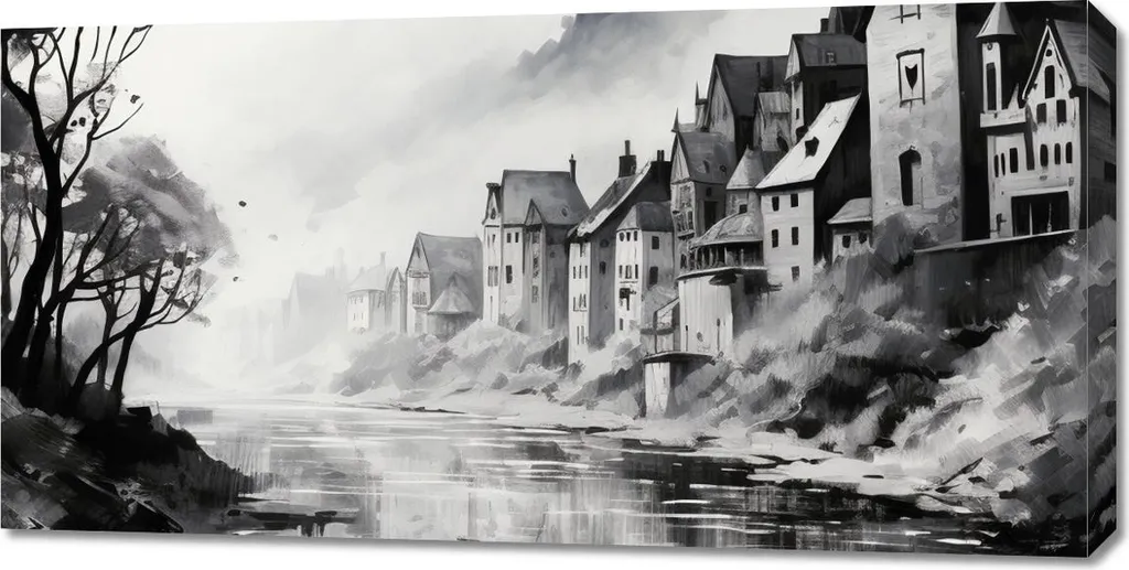 Quadro Moderno 100x50 Riflesso Nebbioso - Telaio Legno e HD Canvas
