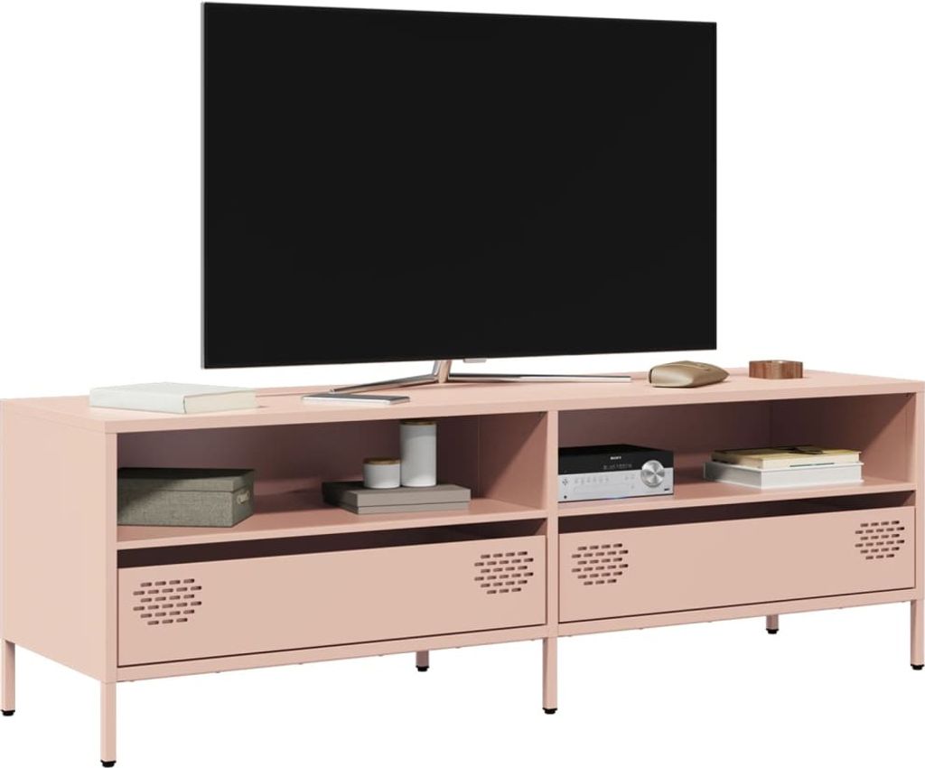 TV-Schrank Rosa 135x39x43,5 cm Kaltgewalzter Stahl