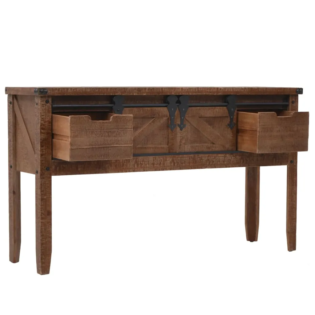 Table d'appoint console en bois massif brun pour entrée et salon - 13