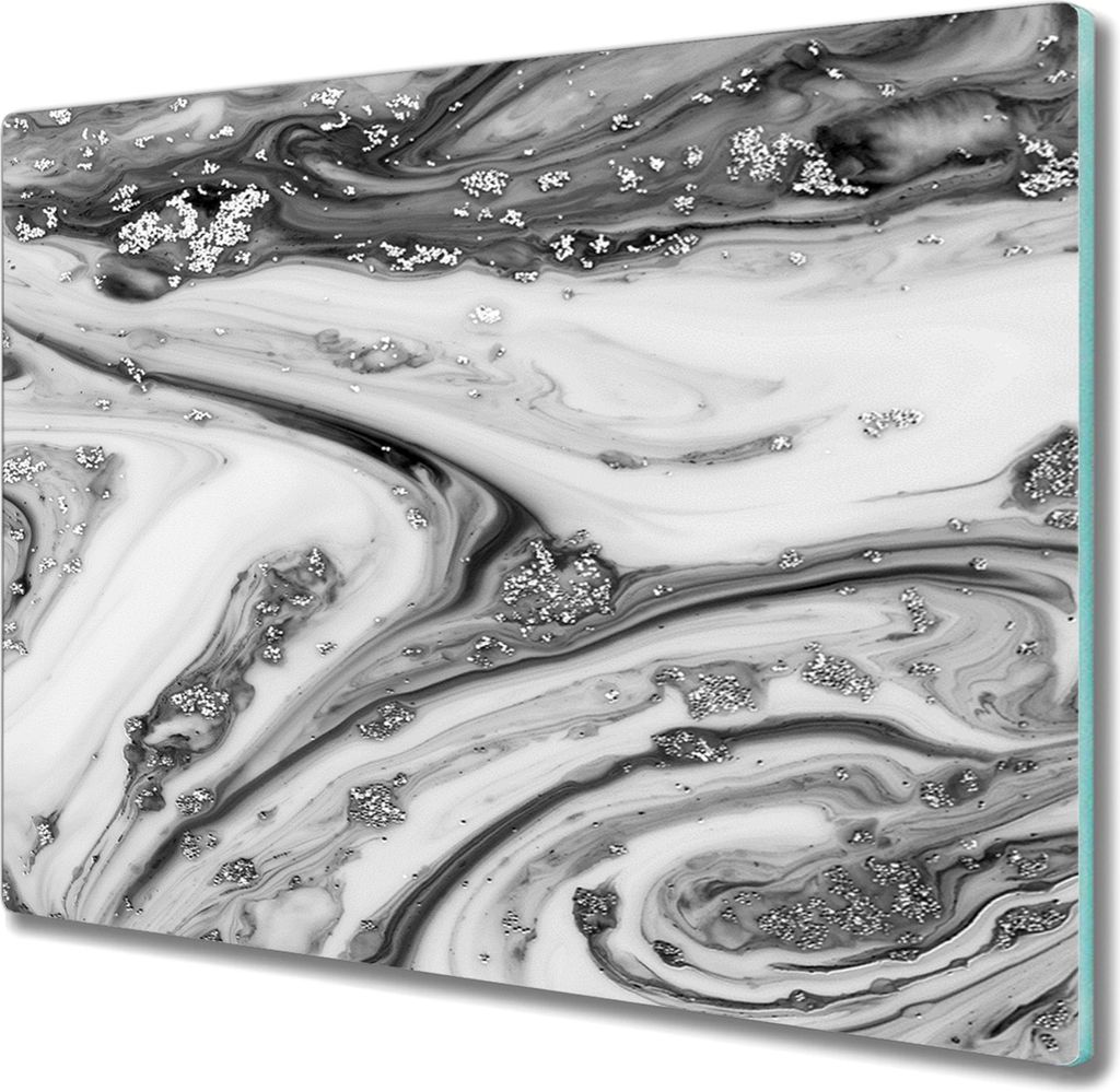 Coloray Hackbrett Herdabdeckplatte 60x52 cm Küchenbrett Kochplattenabdeckung Schneidebrett - Marmor Textur