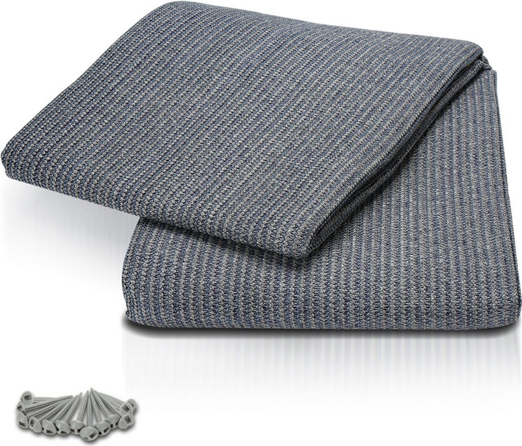 Aopunly Zeltteppich 250X400cm Vorzeltteppich Campingteppich Outdoor Teppich Vorzeltboden Zeltunterlage Zeltboden für Zelt Wohnmobil Blau-grau
