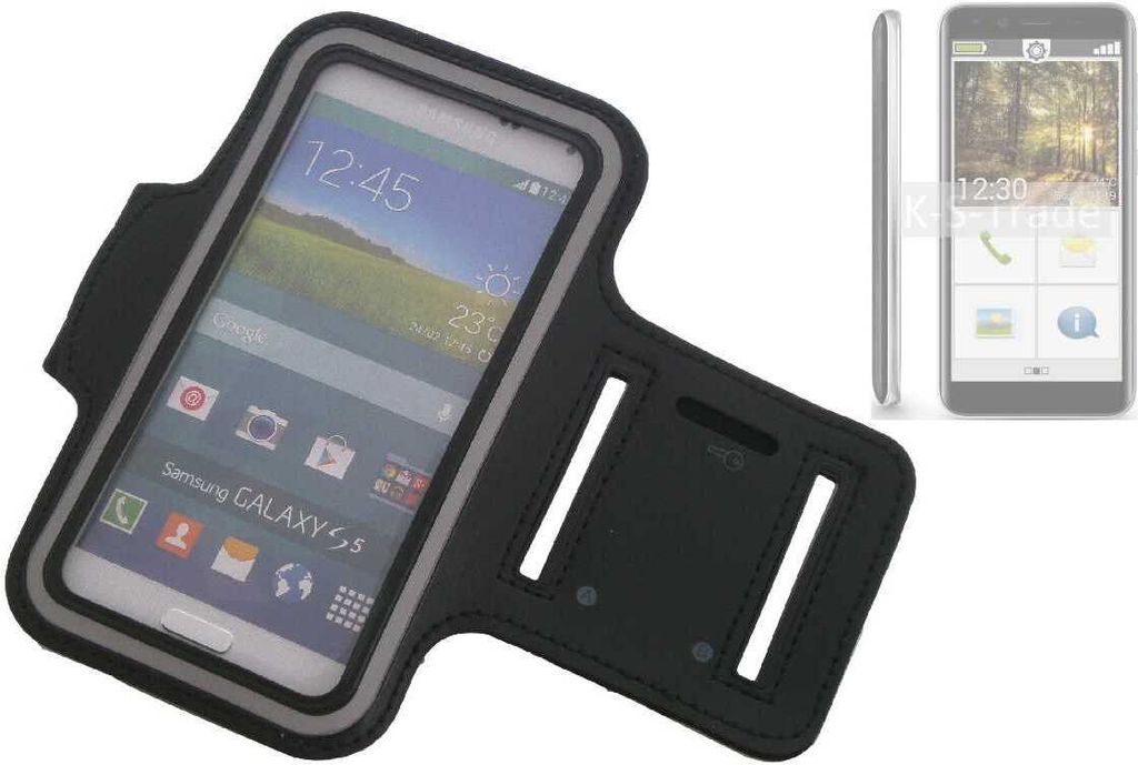 Kompatibel mit Emporia Smart.3 Mini Neopren Jogging Armband Sportarmband Oberarmband schwarz kompatibel mit Emporia Smart.3 Mini mit Reflektor