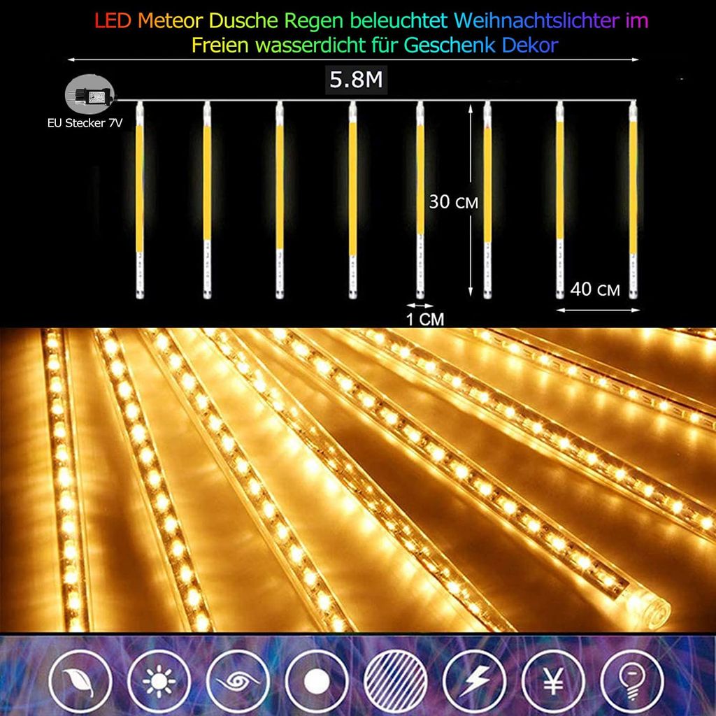 192 LED Meteorschauer Lichterkette, Meteor Kaufland.de