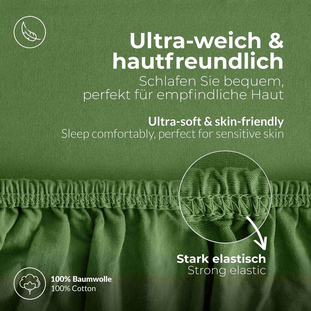 Jersey Spannbettlaken 80x160 - 80x180 cm, 100% Baumwolle Produktbild 