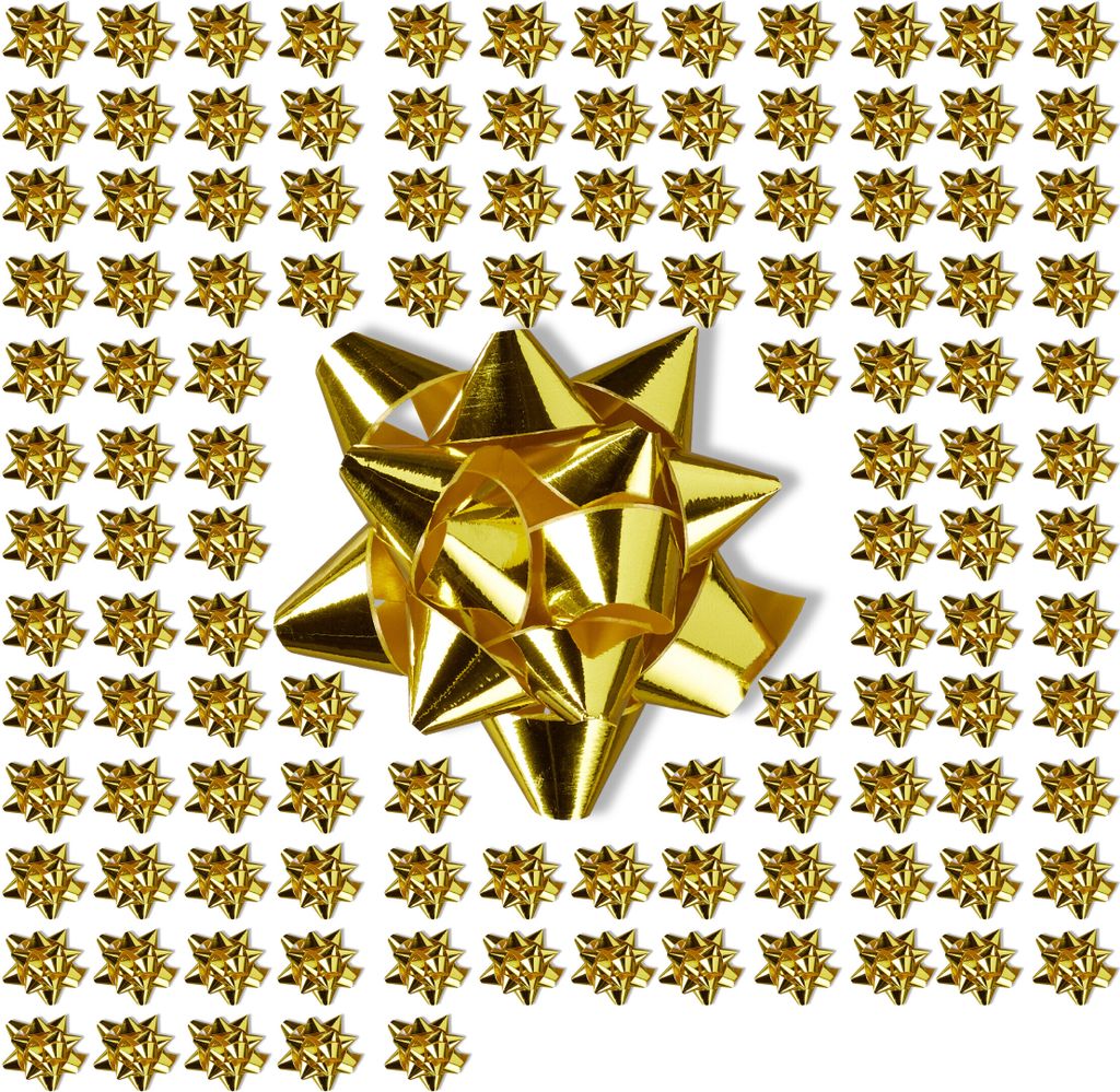 relaxdays 1000 x kleine Geschenkschleifen gold