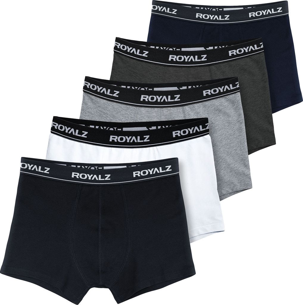 ROYALZ 5er Pack Unterhosen Herren Boxershorts Baumwolle 95%, Elasthan 5% - bequeme enge Männer Unterwäsche Nahtlos – Trunks im klassischer Schn...