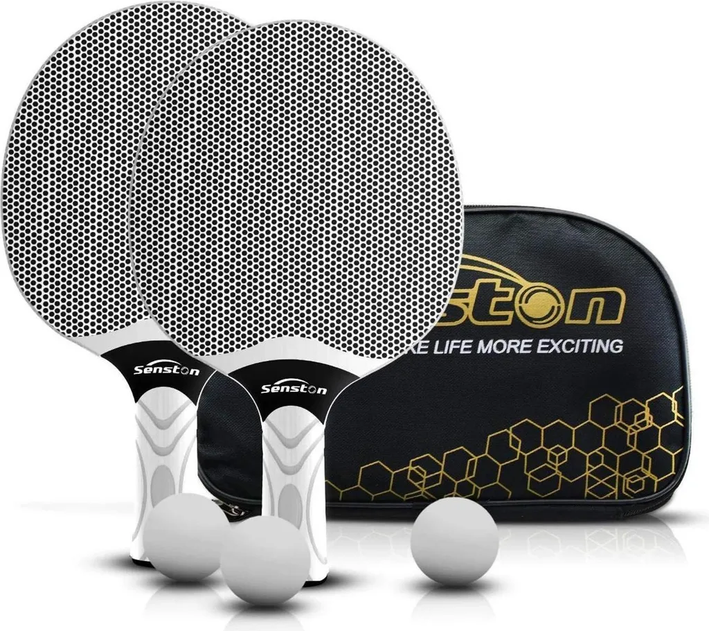 Senston Set de Raquettes de Ping-Pong avec 3 Balles et Housse de Transport