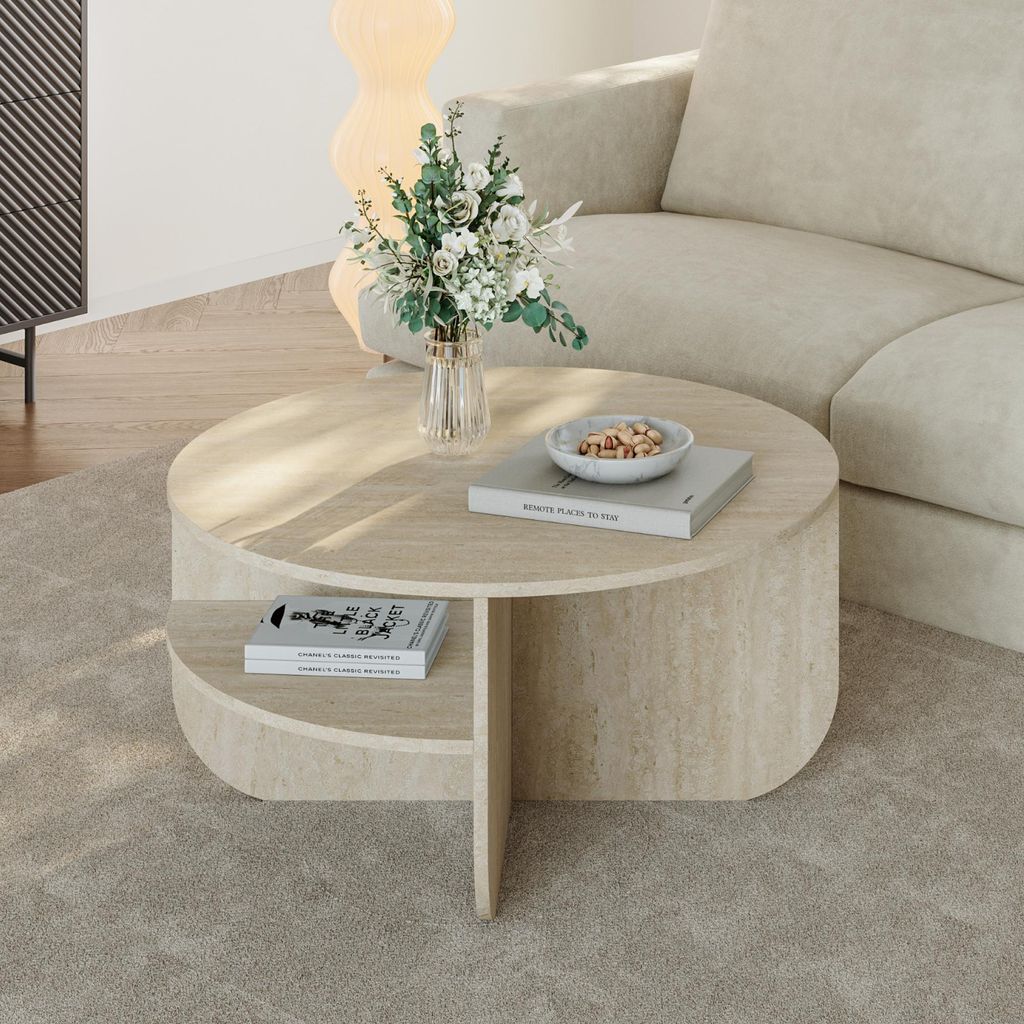 Couchtisch 'Reykhon' Ø80 x 41 cm Wohnzimmertisch mit Produktbild 