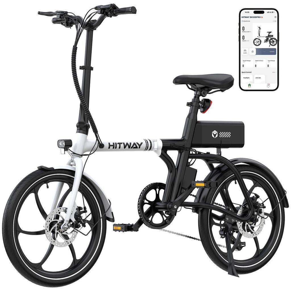 HITWAY E Bike, Klapprad Elektrofahrrad 20 Zoll, 250W Motor, 25km/h, 36V 9Ah Li-Ion-Akku, Reichweite 40-65 km, Urbanes Pendler E-Fahrräder Pedelec