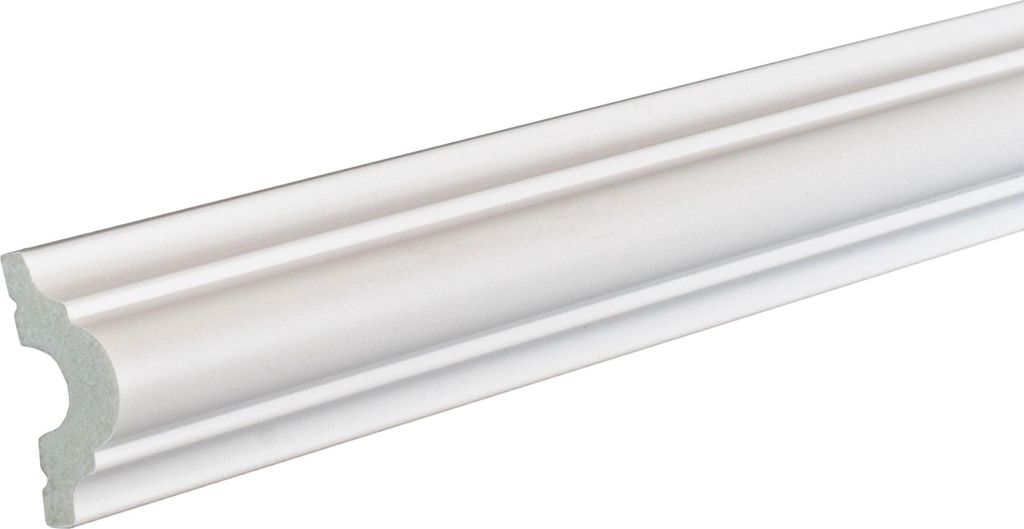 PROVISTON Stuckleiste Kunststoff Weiß - 18 x 38 x 2000 mm Moderne Leiste für die Decke